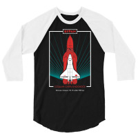 Buran Soviet Shuttle Orbiter Vintage Poster 3/4 Sleeve Shirt | Artistshot