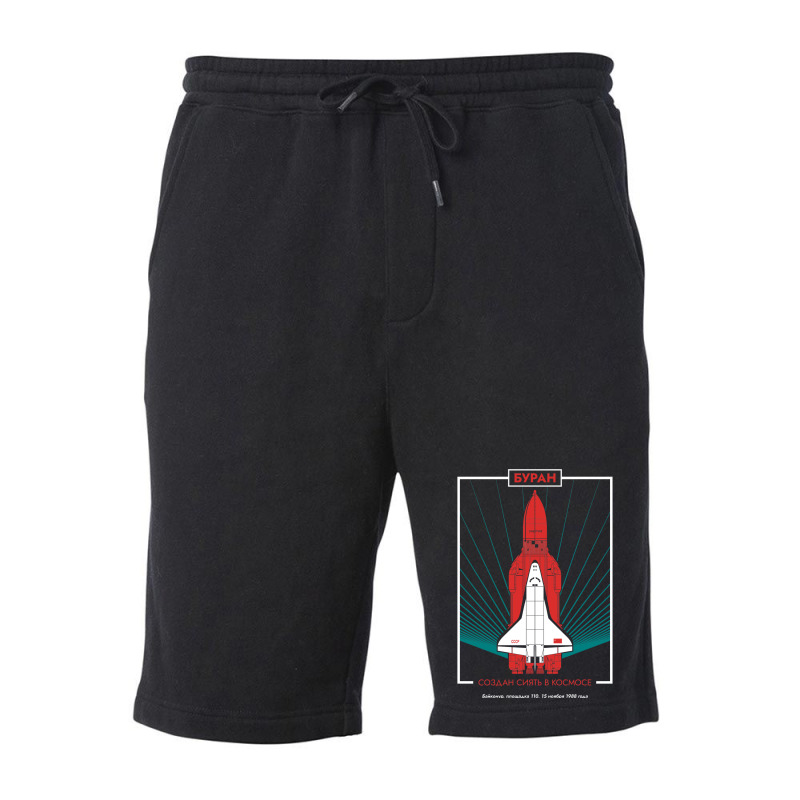 Buran Soviet Shuttle Orbiter Vintage Poster Fleece Short | Artistshot