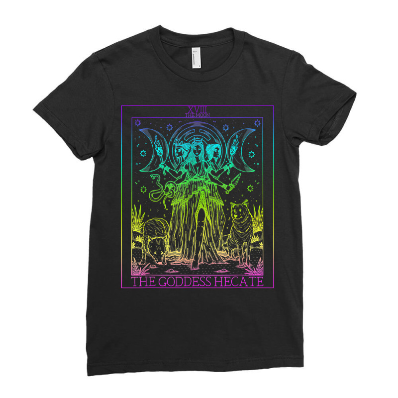 The Goddess Hecate Tarot Card Triple Moon Witch He Ladies Fitted T-Shirt by scrabeck | Artistshot