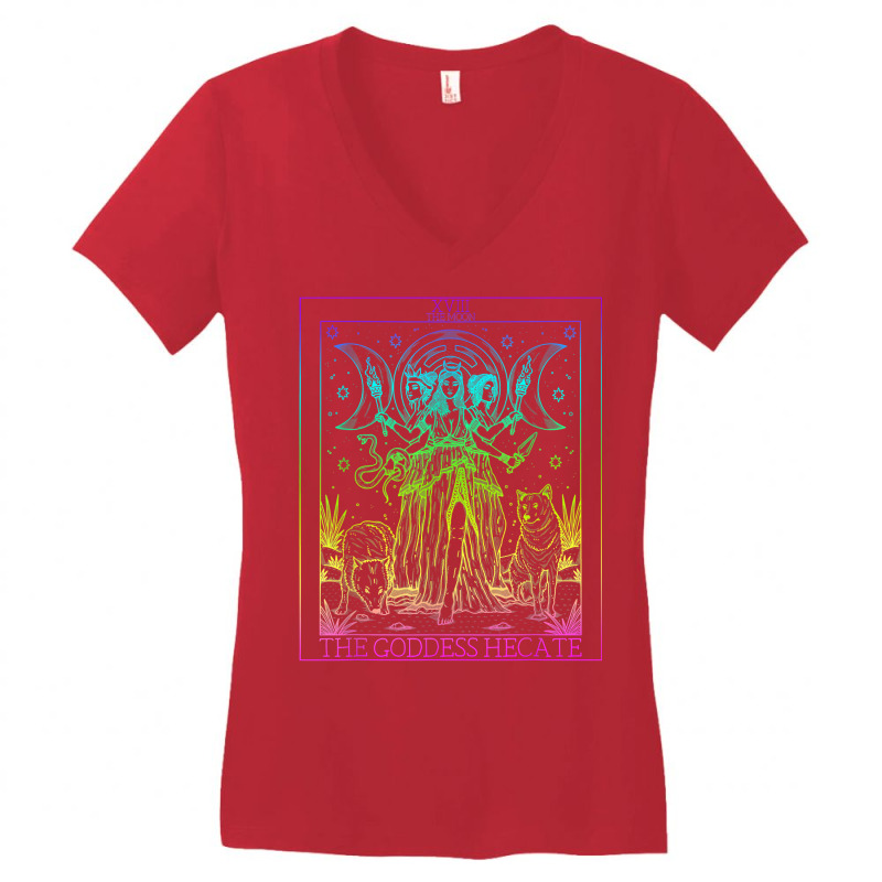 The Goddess Hecate Tarot Card Triple Moon Witch He Women's V-Neck T-Shirt by scrabeck | Artistshot