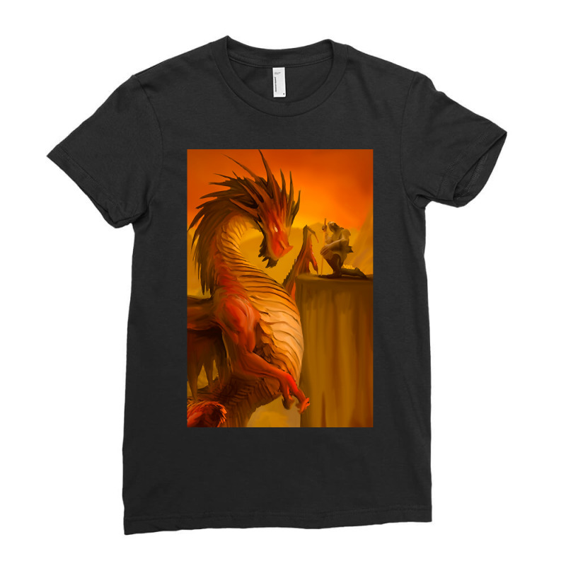 Hot Trend Fantasy Dragon And Knight Art Ladies Fitted T-Shirt by Duongthithanh75 | Artistshot