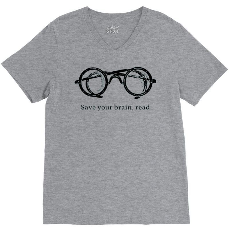 Save Your Brain V-Neck Tee by aldenmunnisd | Artistshot