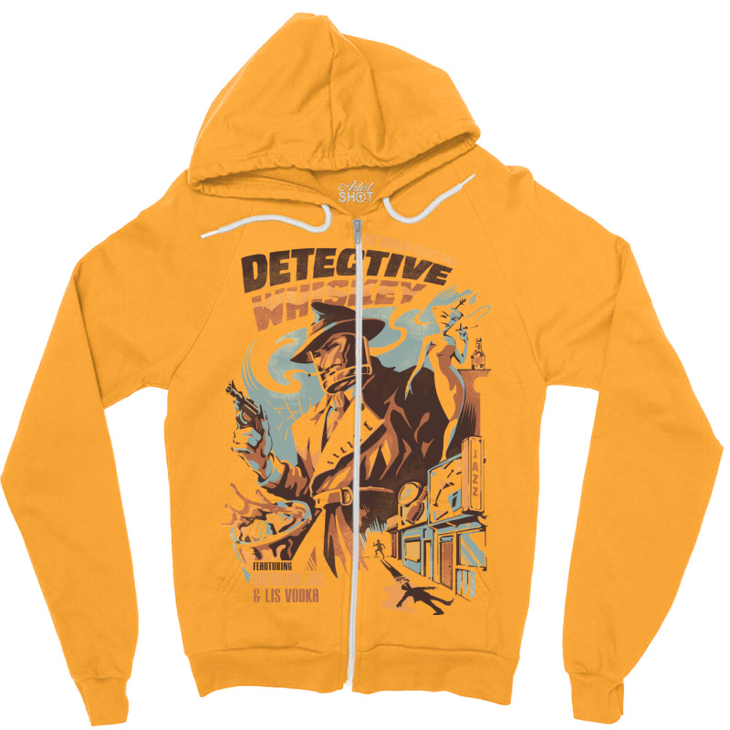 Detective Whiskey Zipper Hoodie by ickescorleeh | Artistshot