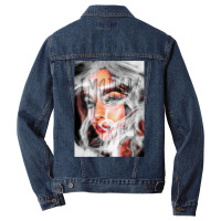 Black&white Retro Style Print Men Denim Jacket | Artistshot