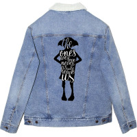 Magic Elf Silhouette Love Quote 40 Unisex Sherpa-lined Denim Jacket | Artistshot