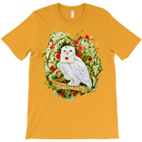 Sticker With Watercolor Illustration. White Owl Wi T-shirt | Artistshot