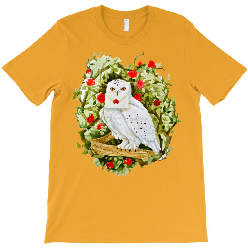 Sticker With Watercolor Illustration. White Owl Wi T-Shirt by gwozdztobackn | Artistshot