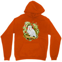 Sticker With Watercolor Illustration. White Owl Wi Unisex Hoodie | Artistshot