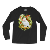 Sticker With Watercolor Illustration. White Owl Wi Long Sleeve Shirts | Artistshot