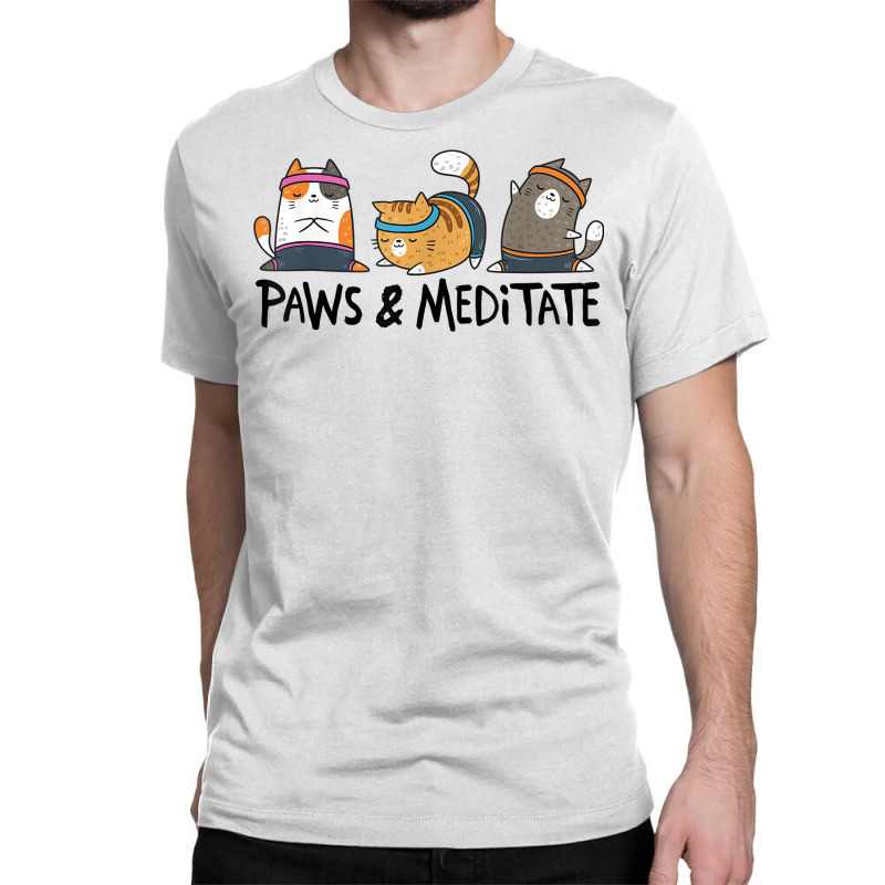 Yoga Cat Paws And Meditate Yoga Position Workout G Classic T-shirt by karynadreck | Artistshot