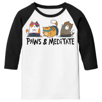 Yoga Cat Paws And Meditate Yoga Position Workout G Youth 3/4 Sleeve | Artistshot