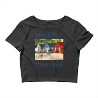 Womens Distressed Martha's Vineyard Cape Cod Islan Crop Top | Artistshot