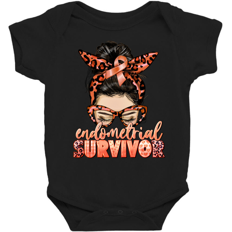 Endometrial Cancer Survivor  Messy Bun Baby Bodysuit by HRA Design Shop | Artistshot