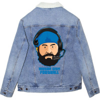 Motor City Football Cartoon Vector Unisex Sherpa-lined Denim Jacket | Artistshot