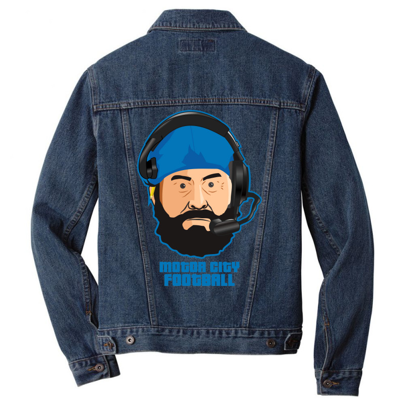 Motor City Football Cartoon Vector Men Denim Jacket | Artistshot