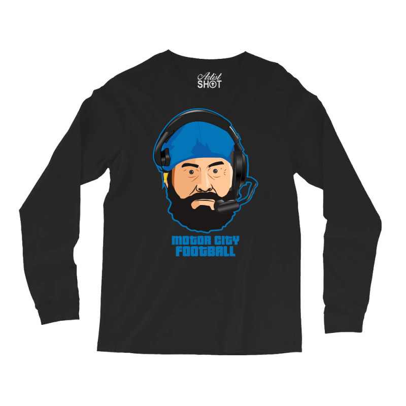 Motor City Football Cartoon Vector Long Sleeve Shirts | Artistshot