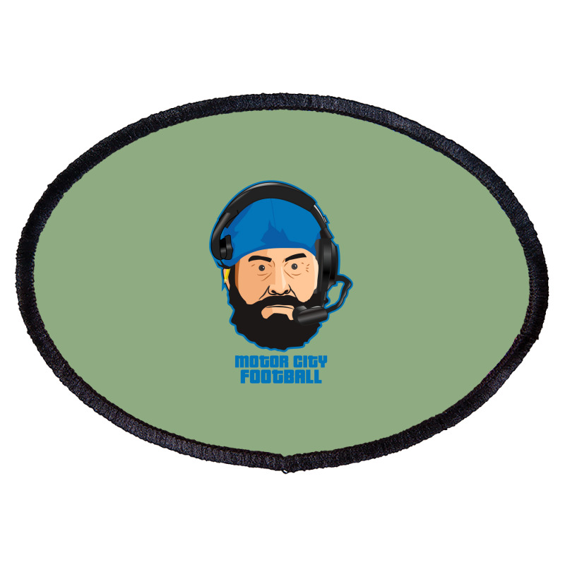 Motor City Football Cartoon Vector Oval Patch | Artistshot