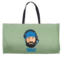 Motor City Football Cartoon Vector Weekender Totes | Artistshot