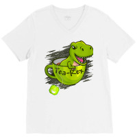 Cute Dino T Rex Dinosaur King Reptile Party Cup V-neck Tee | Artistshot