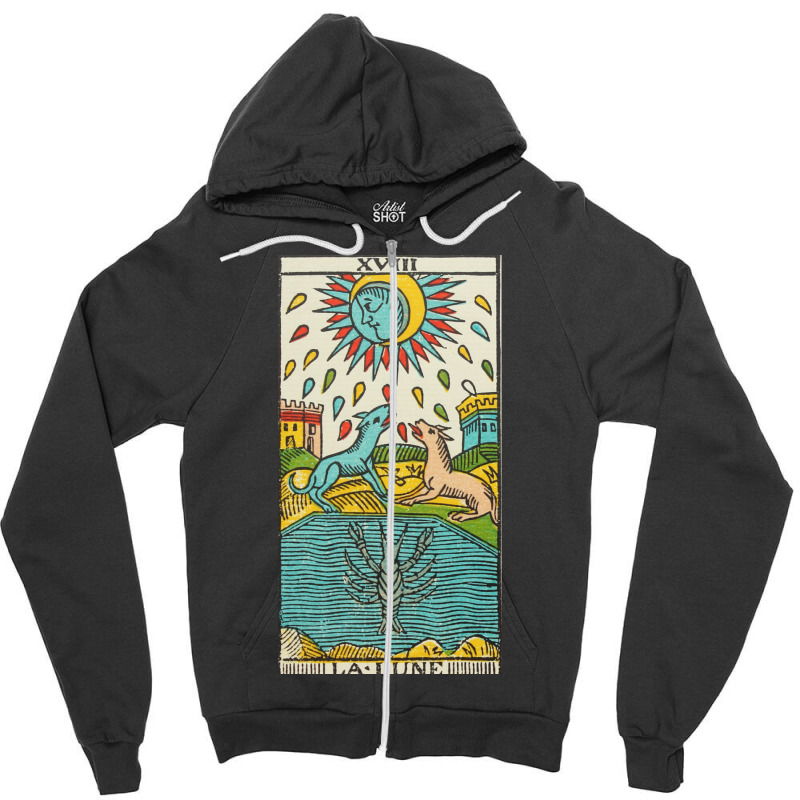 Tarot   The Moon 1 Zipper Hoodie by bielommatessm | Artistshot