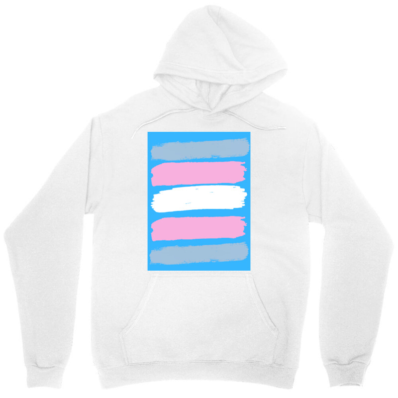 Trans Flag Brush Strokes Unisex Hoodie by bielommatessm | Artistshot