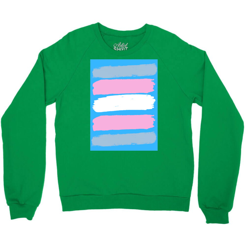 Trans Flag Brush Strokes Crewneck Sweatshirt by bielommatessm | Artistshot