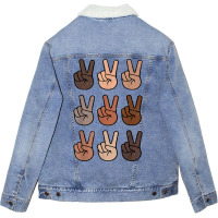 Melanin Peace Diversity Beauty Has No Skin Tone Bl Unisex Sherpa-lined Denim Jacket | Artistshot