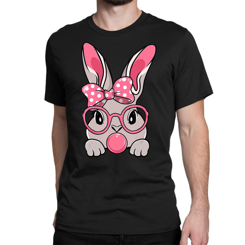 Bunny Face Bow Tie Headband Glasses Bubblegum East Classic T-shirt by wafaha | Artistshot