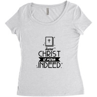 Jesus Christ Is Risen Indeed Easter Christian Women's Triblend Scoop T-shirt | Artistshot