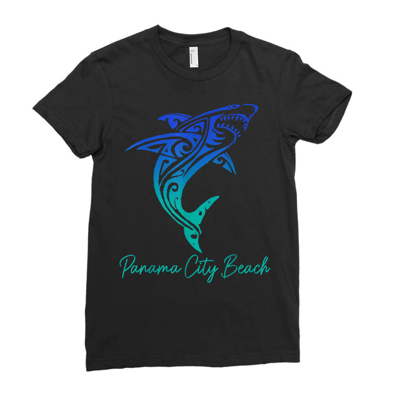 Panama City Beach Fl Shark Scuba Diving Surfer Flo Ladies Fitted T-Shirt by chomibe | Artistshot