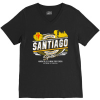 Camino De Santiago Compostela Spain Hiking Walking V-neck Tee | Artistshot