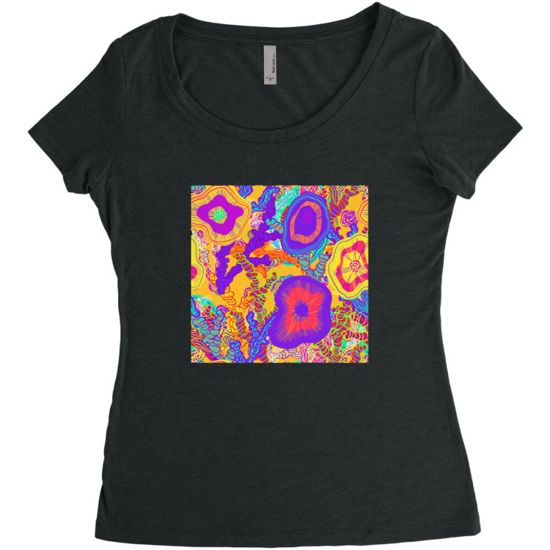 Cute Pattern In A Small Flower Little Leave Flowers Colorful Bright Su Women's Triblend Scoop T-shirt by agus03 | Artistshot