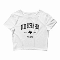 Blue Berry Hill Texas Tx Vintage Athletic Black Sp Crop Top | Artistshot