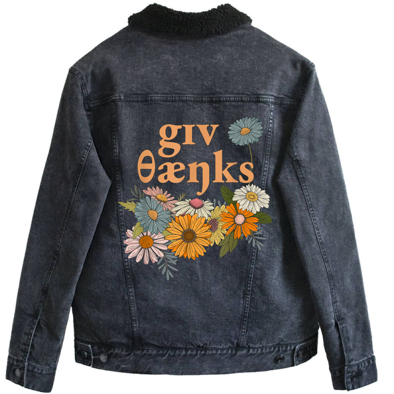 Speech Therapy Phonetic Transcription Thanksgiving Unisex Sherpa-lined Denim Jacket | Artistshot