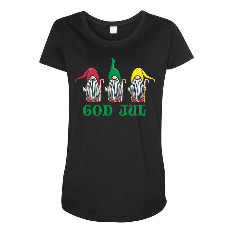 God Jul Scandinavian Christmas There Swedish Magical Gnomes In Funny H Maternity Scoop Neck T-shirt by AsopArt | Artistshot