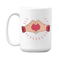 Trending Hand Heart 15 Oz Coffee Mug | Artistshot