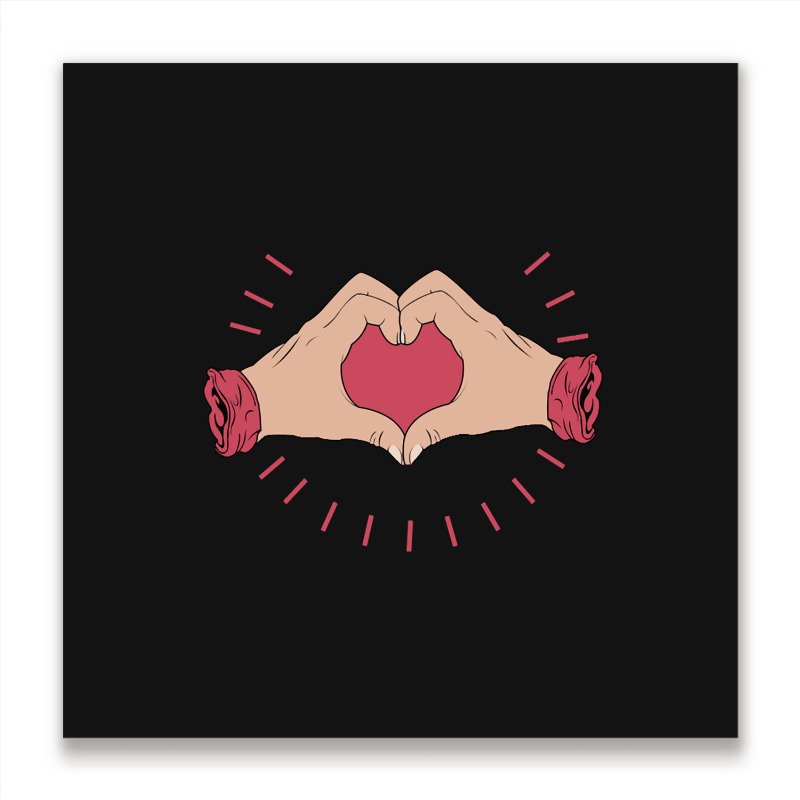 Trending Hand Heart Metal Print Square | Artistshot