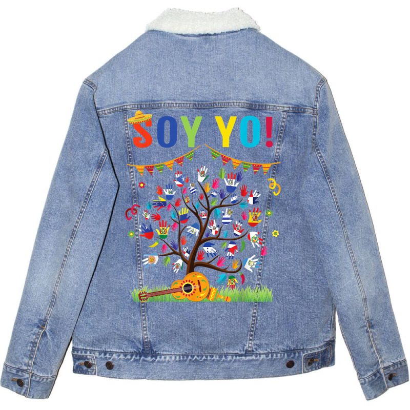 Soy Yo National Hispanic Heritage Month Latin Flag Unisex Sherpa-Lined Denim Jacket by kranendon | Artistshot