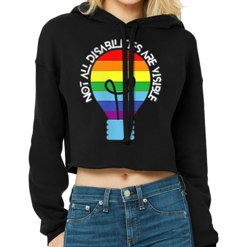 Not All Disabilities Are Visible T Shirt Cropped Hoodie by hausch | Artistshot