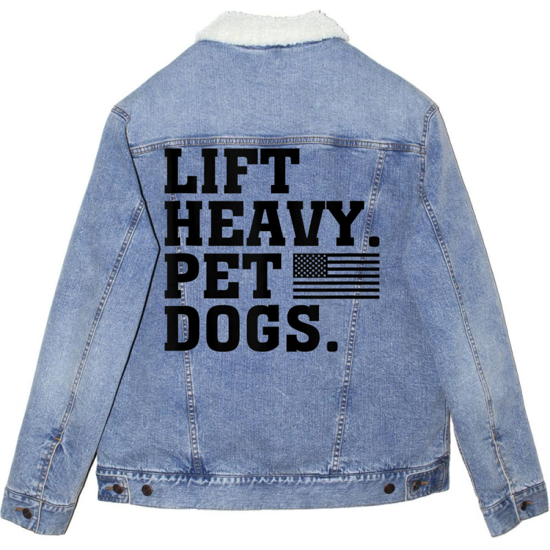 Lift Heavy Pet Dogs Usa American Tank Top Unisex Sherpa-lined Denim Jacket | Artistshot