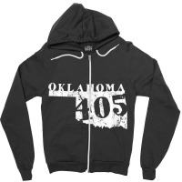 Oklahoma Map 405 Area Code Vintage T Shirt Zipper Hoodie | Artistshot