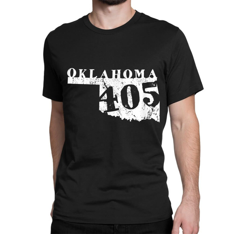 Oklahoma Map 405 Area Code Vintage T Shirt Classic T-shirt | Artistshot