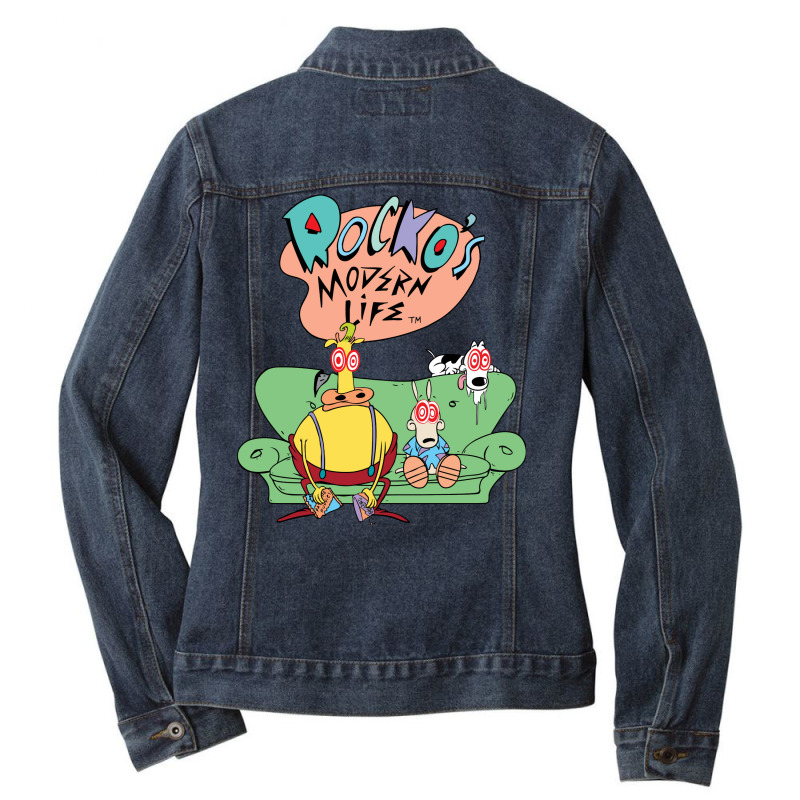 Rocko's Modern Life Hypnotized Character Long Slee Ladies Denim Jacket by imelde | Artistshot