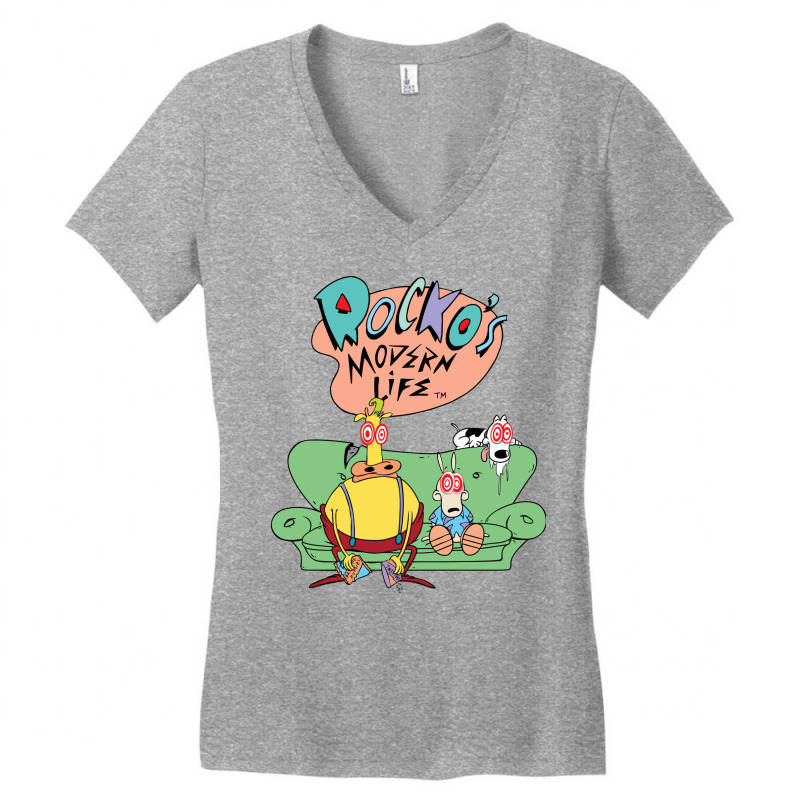 Rocko's Modern Life Hypnotized Character Long Slee Women's V-Neck T-Shirt by imelde | Artistshot