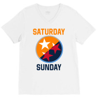 Tennessee Weekend Fan Of The Vols Football Orange V-neck Tee | Artistshot