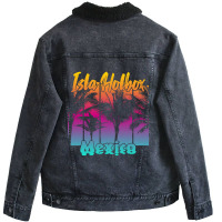 Trending Holbox Mexico Island-znznl Unisex Sherpa-lined Denim Jacket | Artistshot