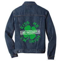 Kissing Me I'm Irish And Vaccinated St. Patrick's  Men Denim Jacket | Artistshot