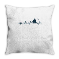 Heartbeat Sailing Boat Captain Pulse Funny Sailor Boating Lover Gift Throw Pillow | Artistshot