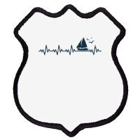 Heartbeat Sailing Boat Captain Pulse Funny Sailor Boating Lover Gift Shield Patch | Artistshot