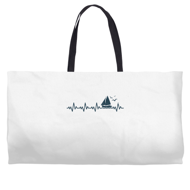 Heartbeat Sailing Boat Captain Pulse Funny Sailor Boating Lover Gift Weekender Totes | Artistshot